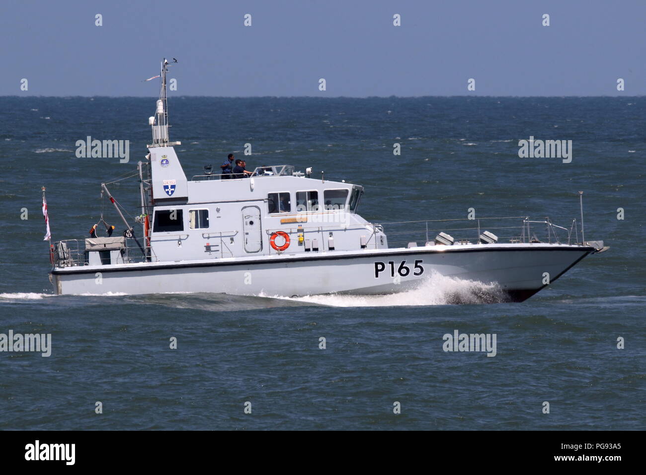Le navire de guerre HMS Exemple atteint le port de Rotterdam le 13 juillet 2018. Banque D'Images