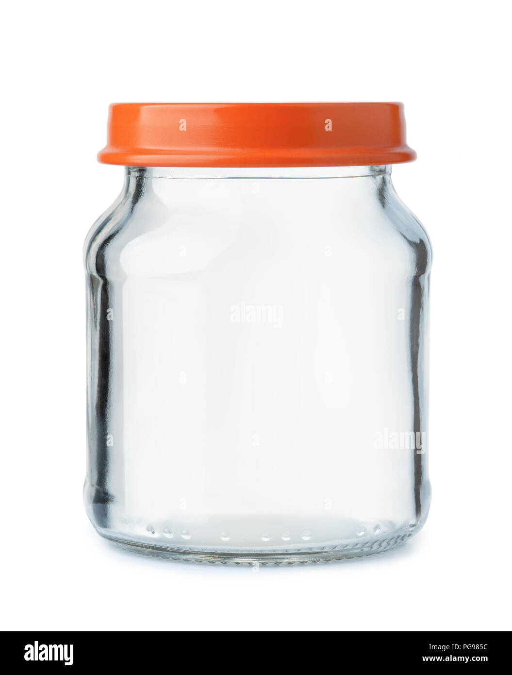 Vue avant du petit pot de verre avec couvercle vide isolated on white Photo  Stock - Alamy