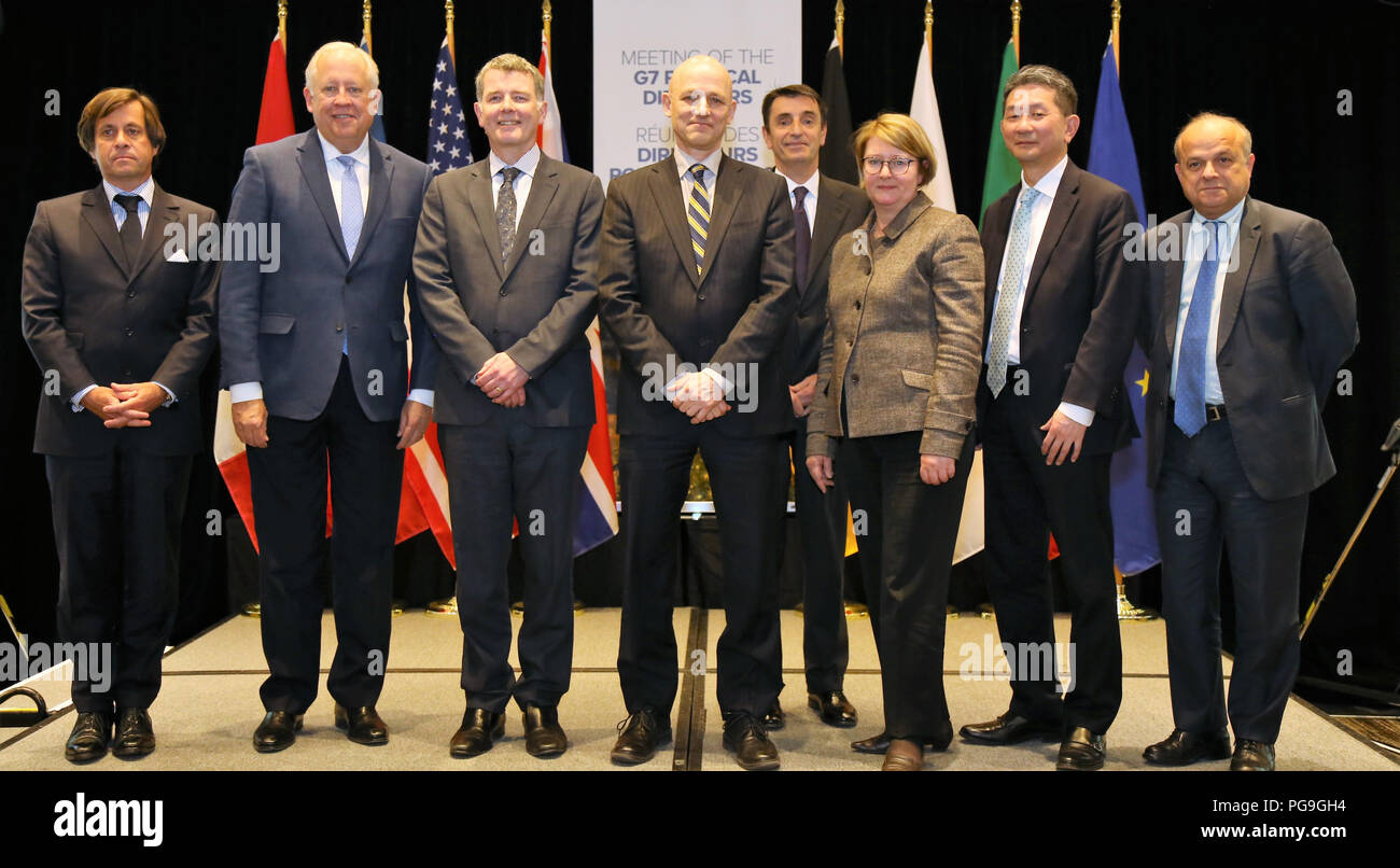 Sous-secrétaire d'État aux affaires politiques Thomas Shannon se réunit avec ses homologues du G7 à l'avance du G-7 2018 Réunion des ministres des Affaires étrangères, Toronto, Canada, le 21 avril 2018. Banque D'Images