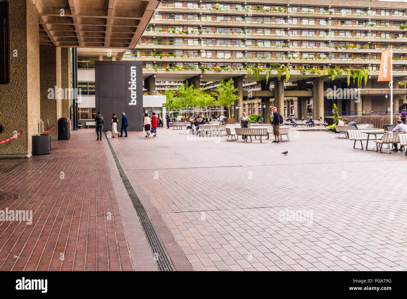 Une vue typique dans la région de barbican à Londres Banque D'Images