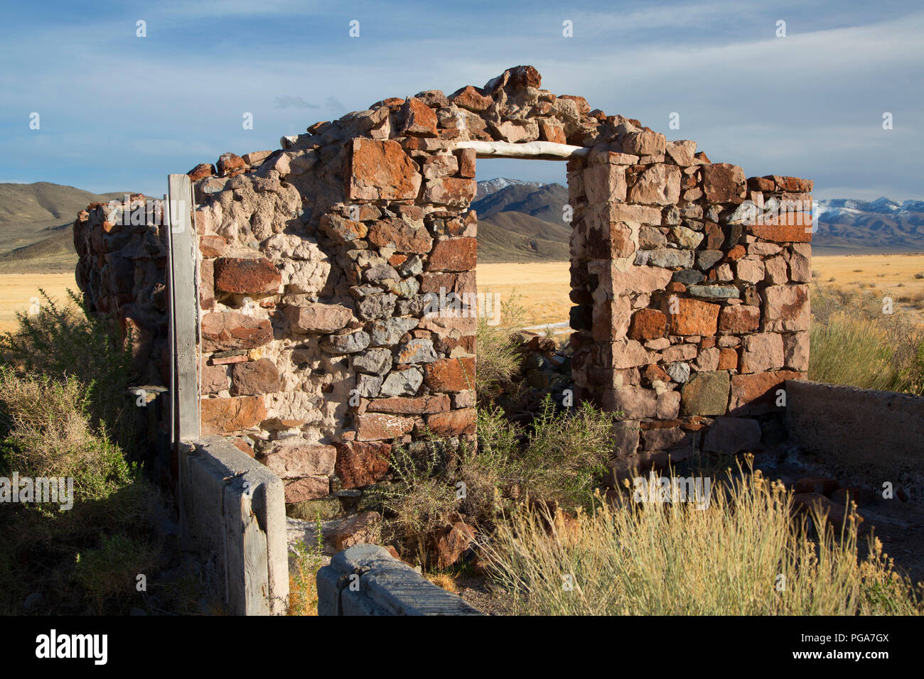 Ruines Ranch dans le comté de Humboldt, télévision Alkali, Nevada Banque D'Images