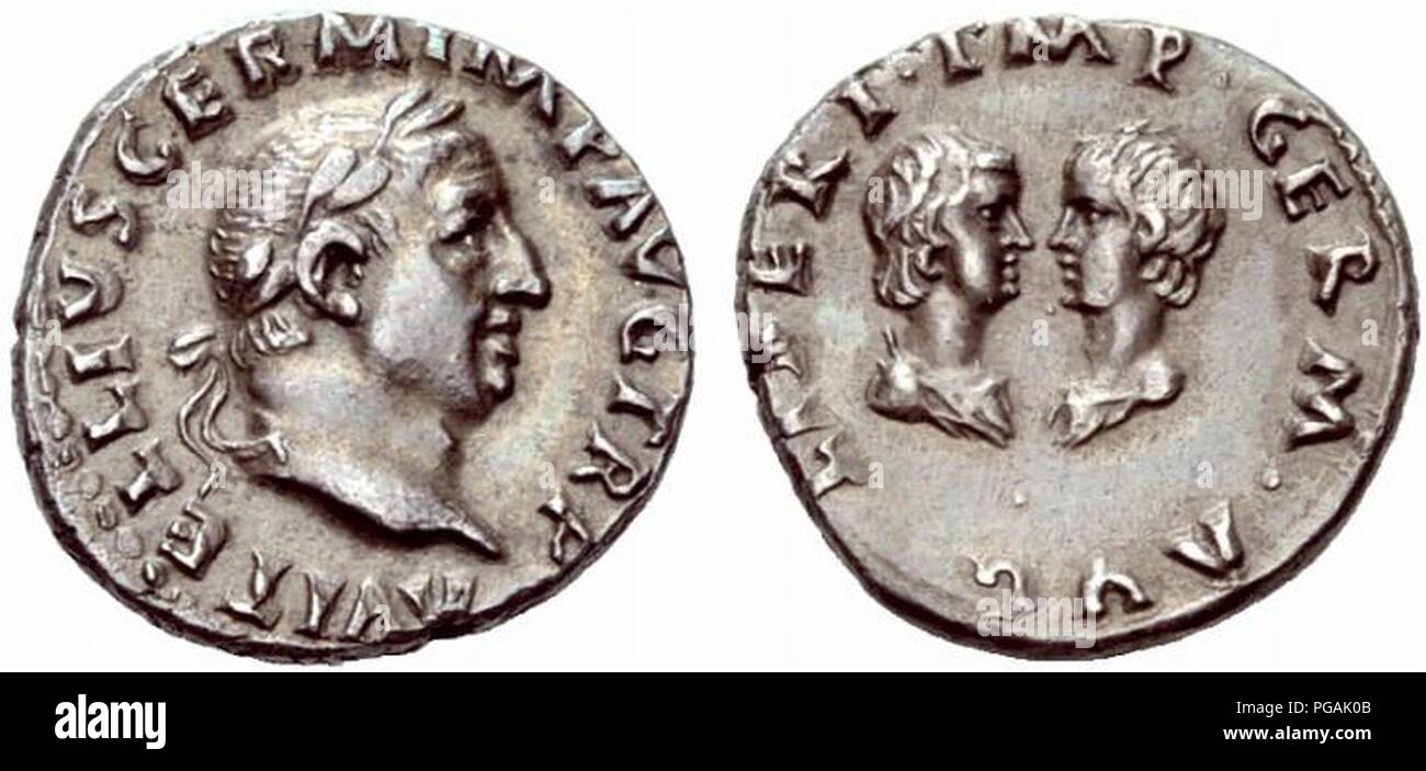 Aulus vitellius vitellia et vitellius germanicus. Banque D'Images