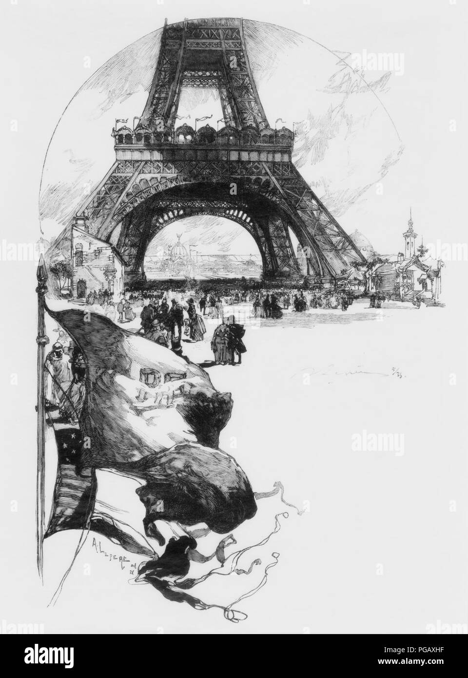 Auguste-Louis Lepère, La Tour Eiffel, 1889. Banque D'Images