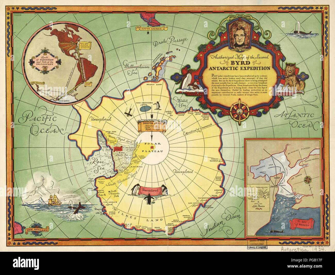 Plan du deuxième autorisé l'expédition Byrd. Banque D'Images