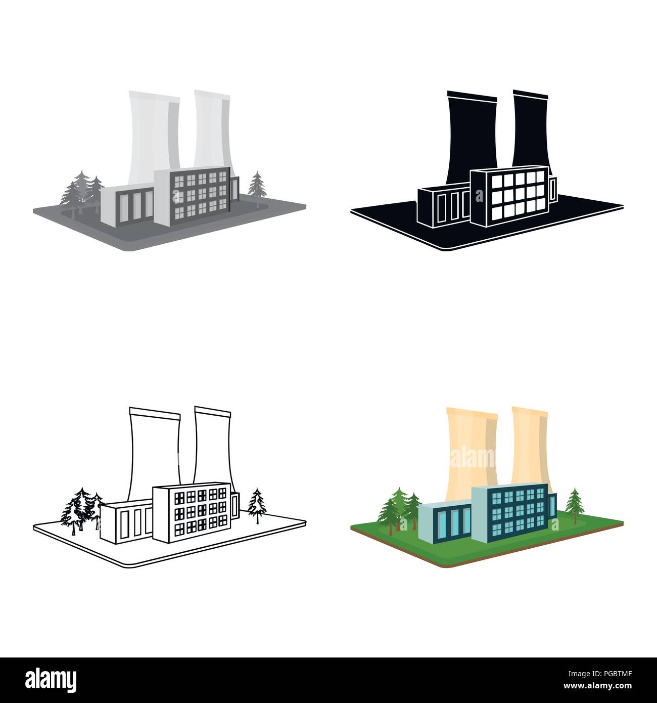 L'usine métallurgique. Factory et de l'industrie seule icône de style cartoon vector illustration isométrique stock symbol . Illustration de Vecteur