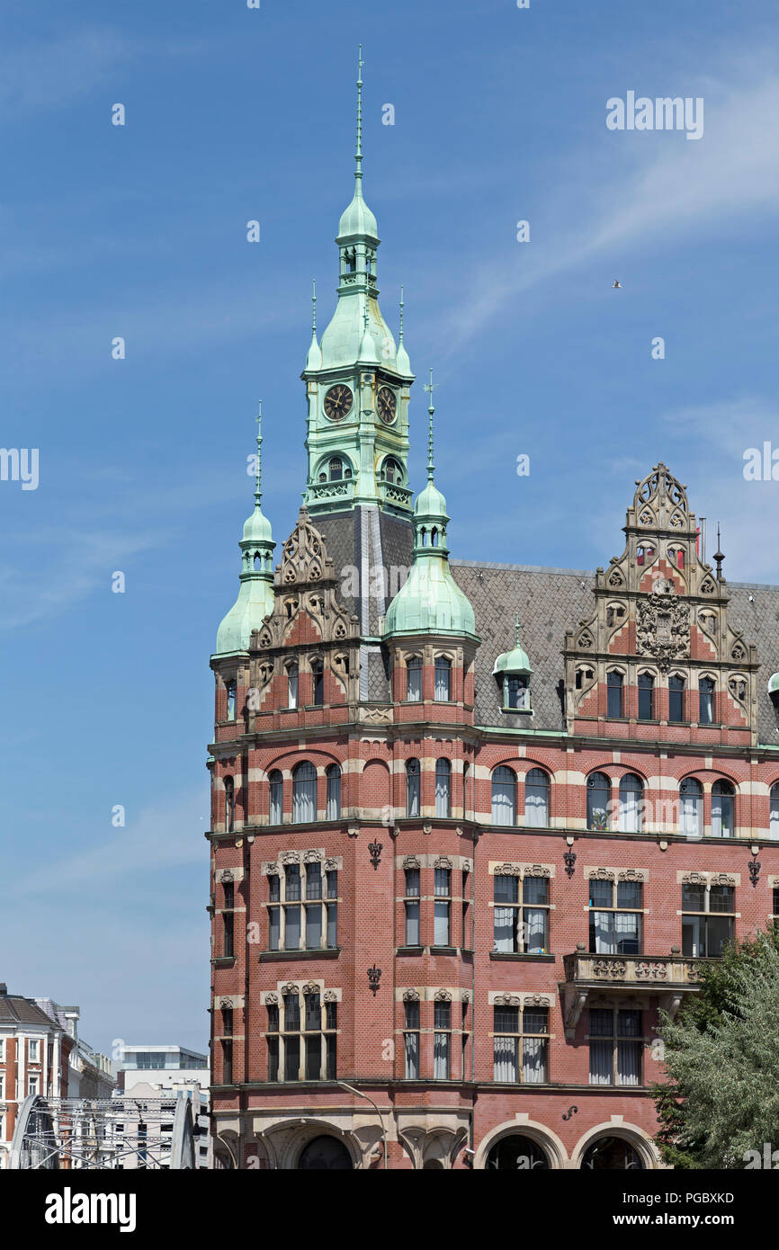 La mairie de la Speicherstadt (quartier des entrepôts), Hambourg, Allemagne Banque D'Images