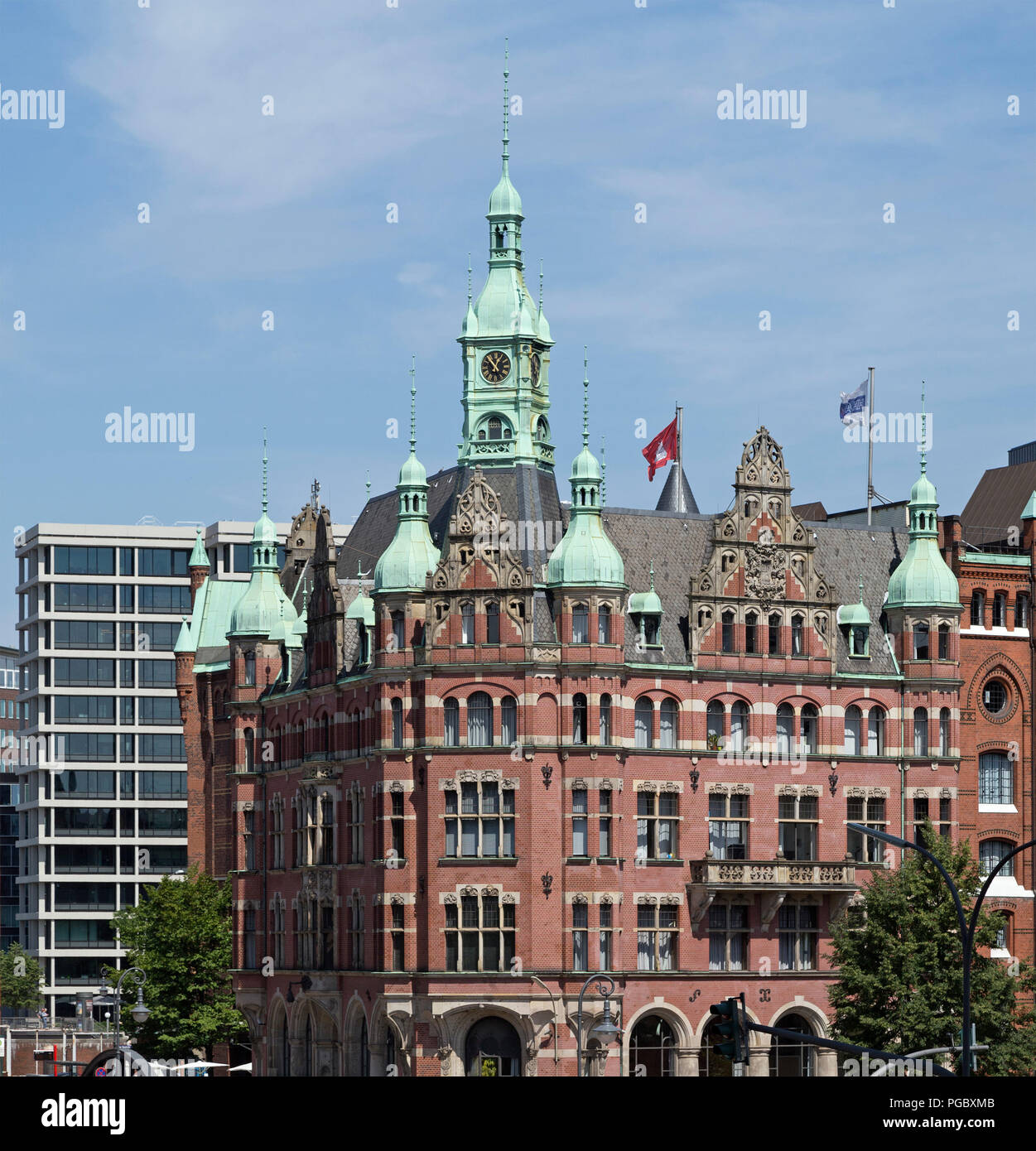 La mairie de la Speicherstadt (quartier des entrepôts), Hambourg, Allemagne Banque D'Images