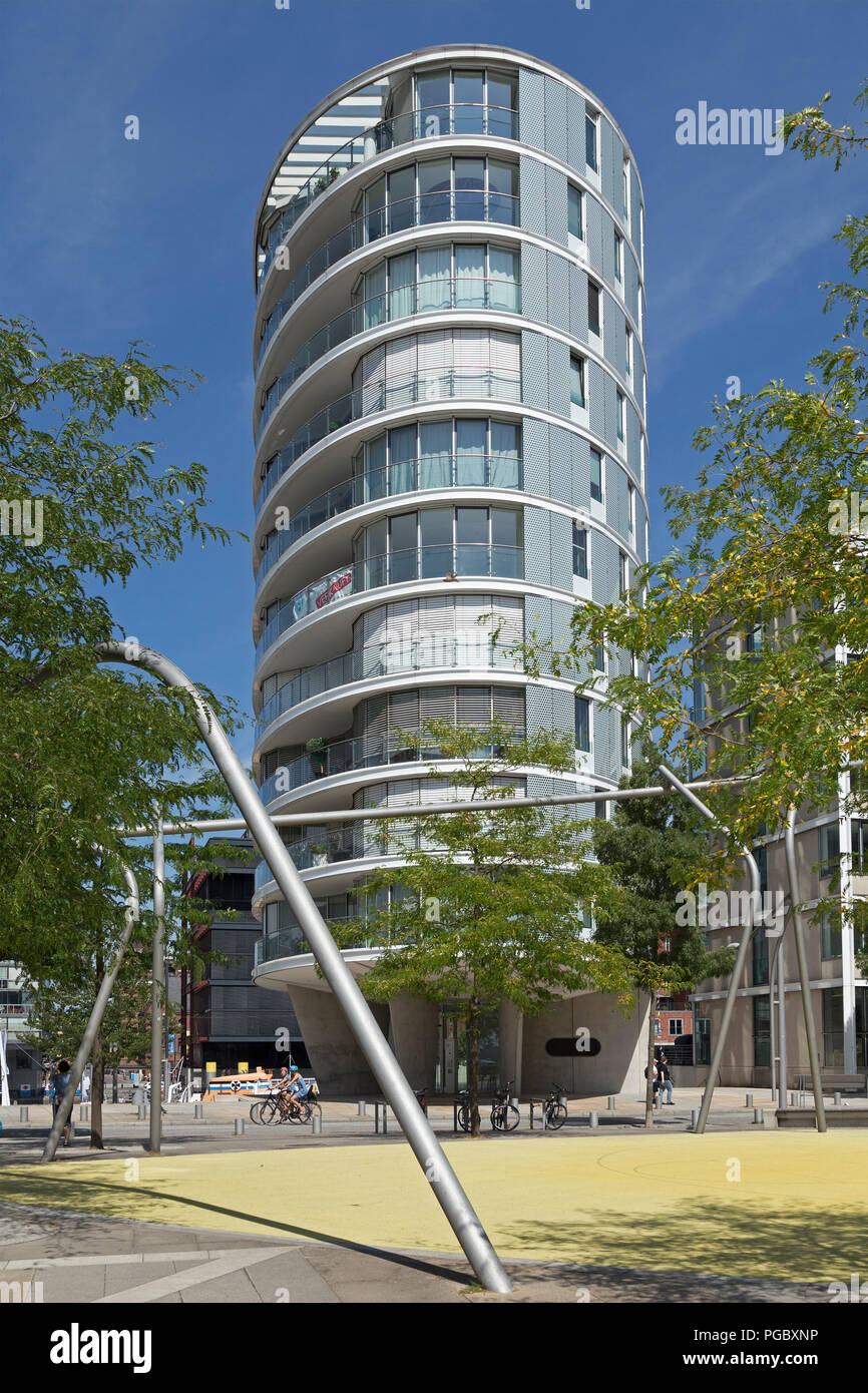 Immeuble d'appartements, HafenCity (Ville portuaire), Hambourg, Allemagne Banque D'Images