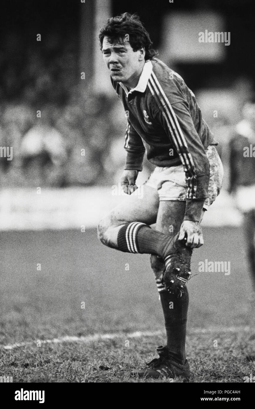 Ieuan Evans rugby player avec Llanelli RFC & Wales international illustré en 1987 Banque D'Images