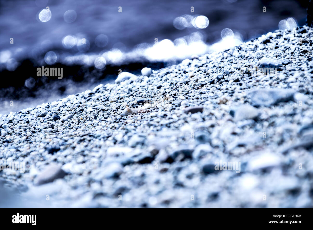 Du sable et de la mer dans le flou Banque D'Images