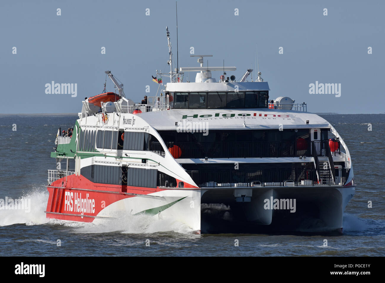 Highspeed-Ferry Halunder Jet revenant à Cuxhaven de Helgoland Banque D'Images