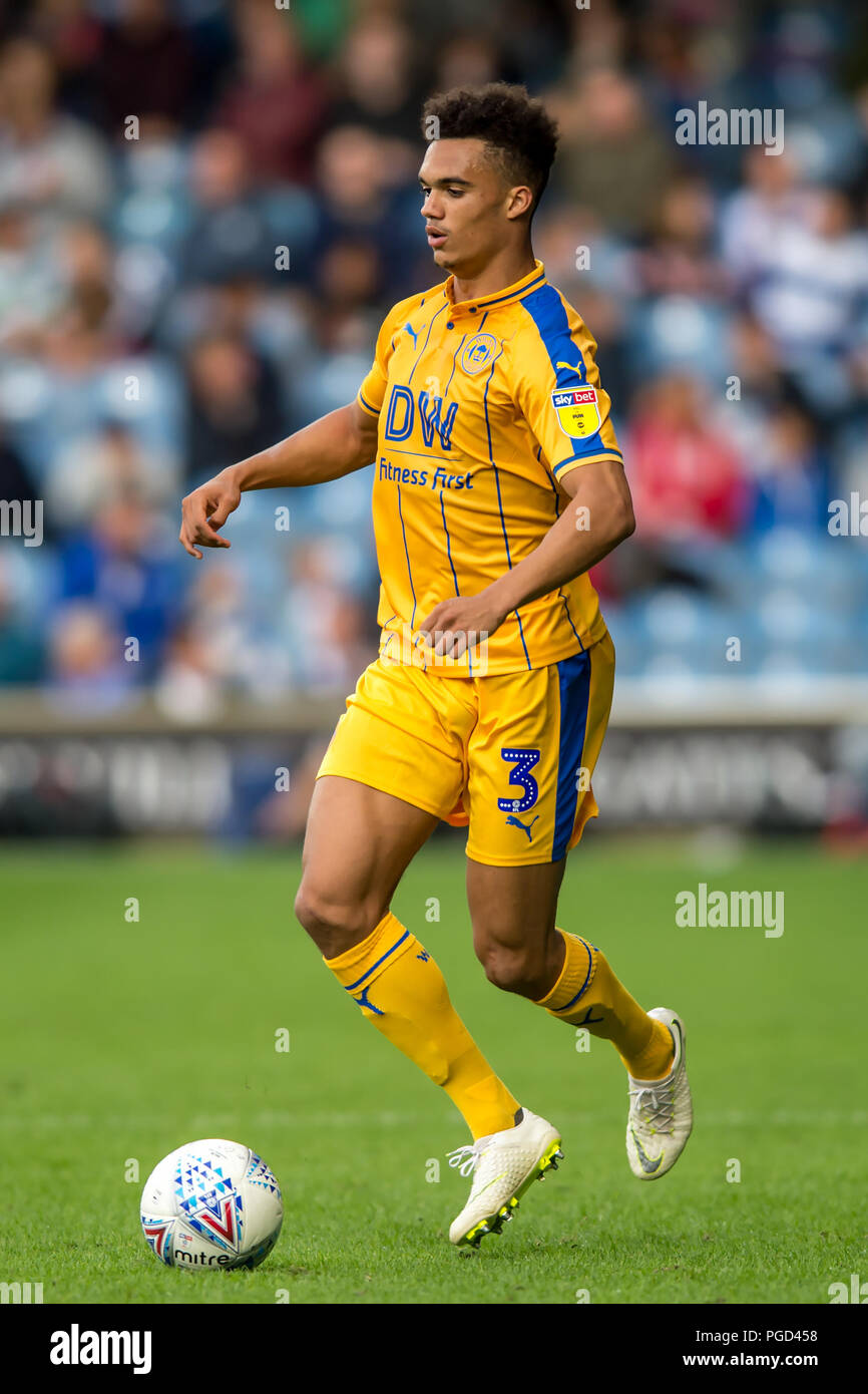Londres, Royaume-Uni. 25 août 2018. Antonee Robinson de Wigan Athletic pendant le match de championnat EFL Sky Bet entre les Queens Park Rangers et Wigan Athletic au Loftus Road Stadium, Londres, Angleterre le 25 août 2018. Credit : THX Images/Alamy Live News Banque D'Images
