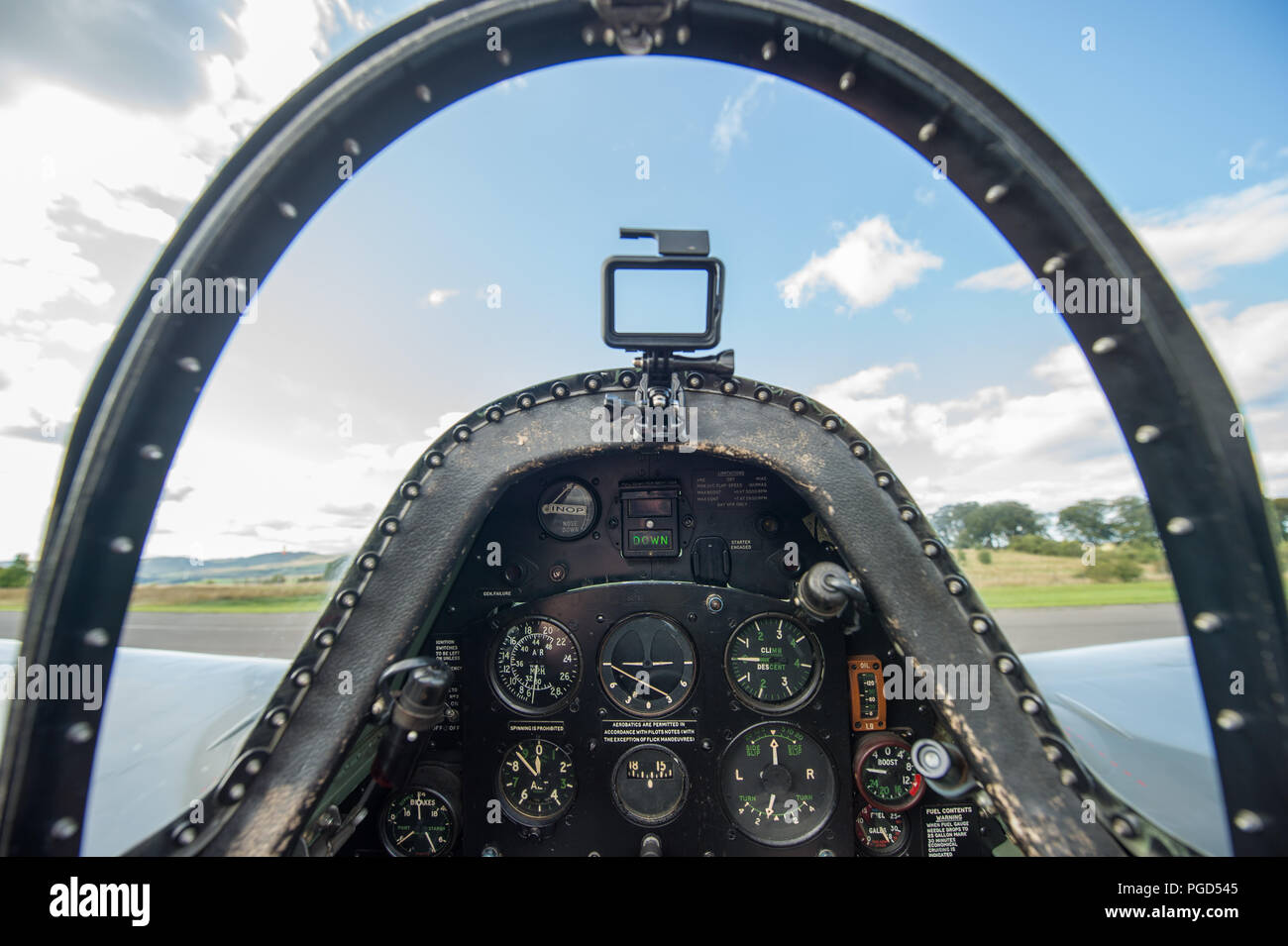 Cumbernauld, Ecosse, Royaume-Uni. 25 août 2018. Vols spéciaux à l'aéroport de Cumbernauld Spitfire, Cumbernauld, Écosse, Royaume-Uni - 25 août 2018 Crédit : Colin Fisher/Alamy Live News Banque D'Images