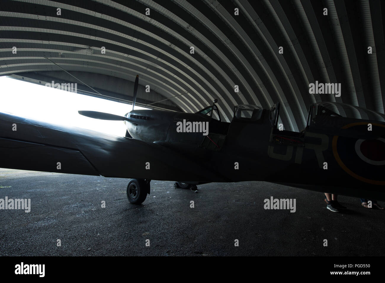 Cumbernauld, Ecosse, Royaume-Uni. 25 août 2018. Vols spéciaux à l'aéroport de Cumbernauld Spitfire, Cumbernauld, Écosse, Royaume-Uni - 25 août 2018 Crédit : Colin Fisher/Alamy Live News Banque D'Images