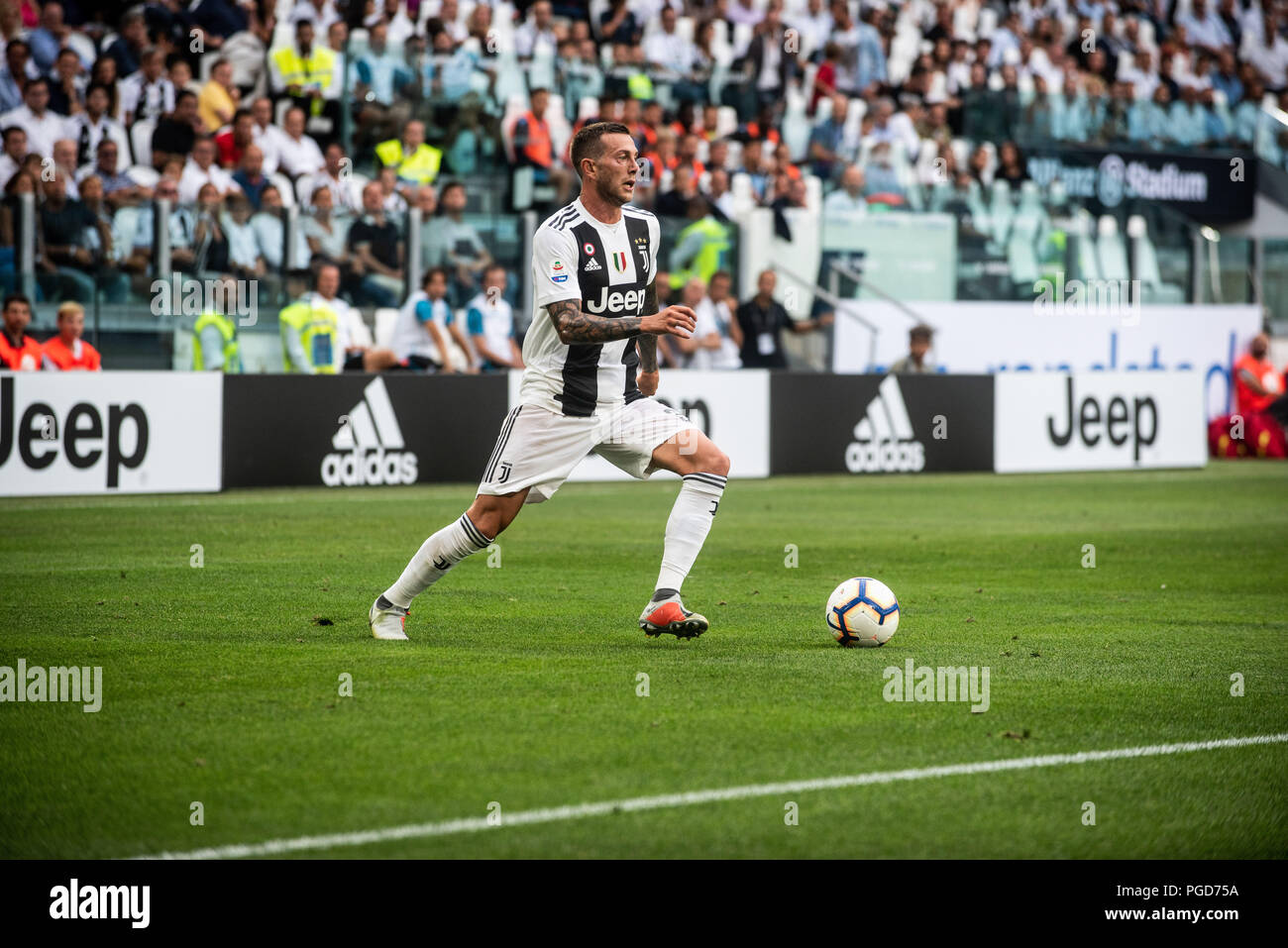 Turin, Italie. 25 Aug, 2018. pendant le match de Serie A : la Juventus FC vs Lazio. La Juventus a gagné 2-0 à l'Allianz Stadium, à Turin, Italie 25 août 2018 Credit : Alberto Gandolfo/Alamy Live News Banque D'Images