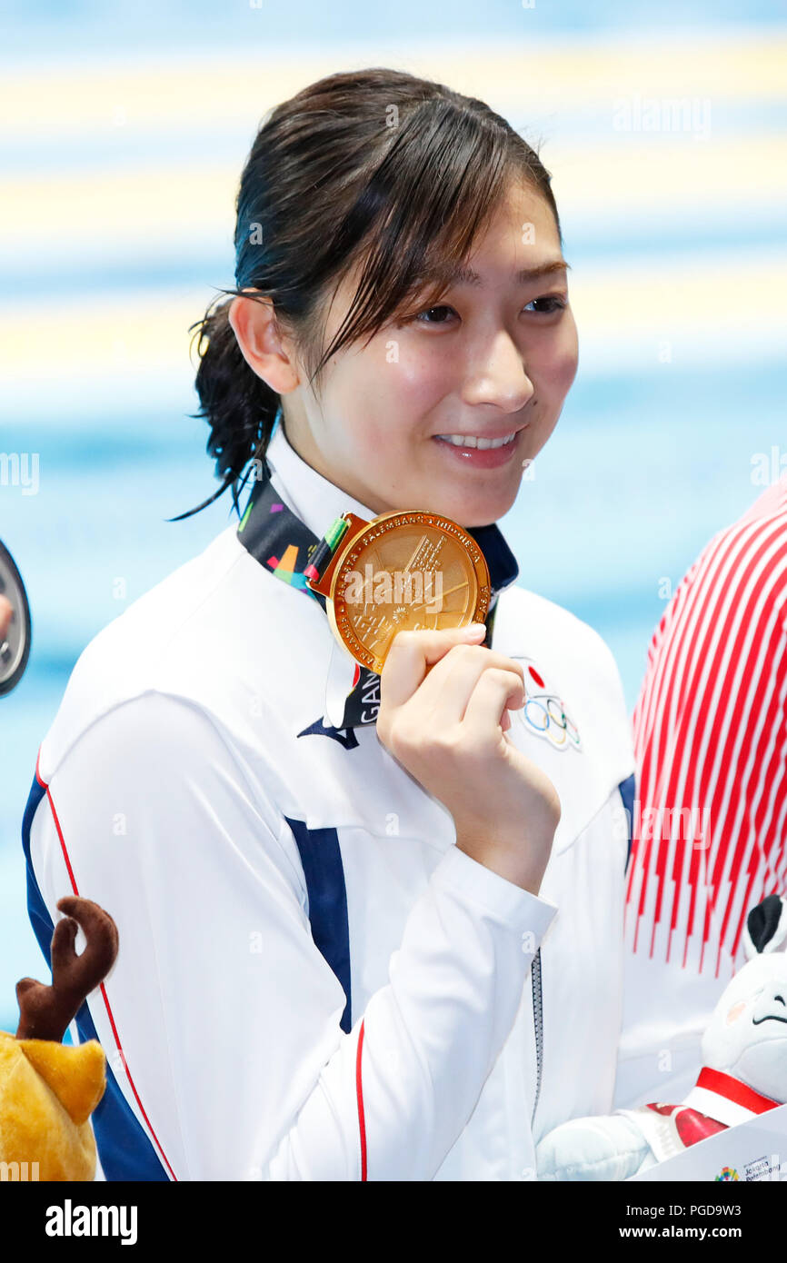 Jakarta, Indonésie. Août 24, 2018. Rikako Ikee (JPN) Natation : 50m libre remise de médaille au stade Bung from Centre aquatique pendant les Jeux asiatiques 2018 Palembang Jakarta à Jakarta, Indonésie . Credit : Naoki Morita/AFLO SPORT/Alamy Live News Banque D'Images