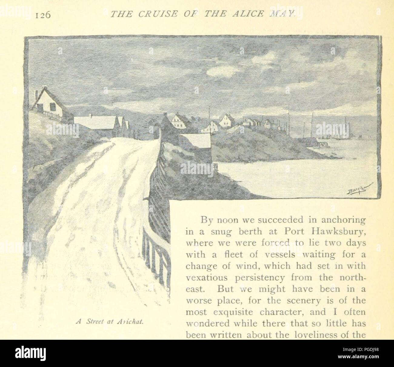 Libre à partir de la page 134 de "La croisière de l'Alice mai dans le golfe du Saint-Laurent et les eaux adjacentes. Avec de nombreuses illustrations [par M. J. Burns]. Tiré du "siècle Magazine."' . Banque D'Images