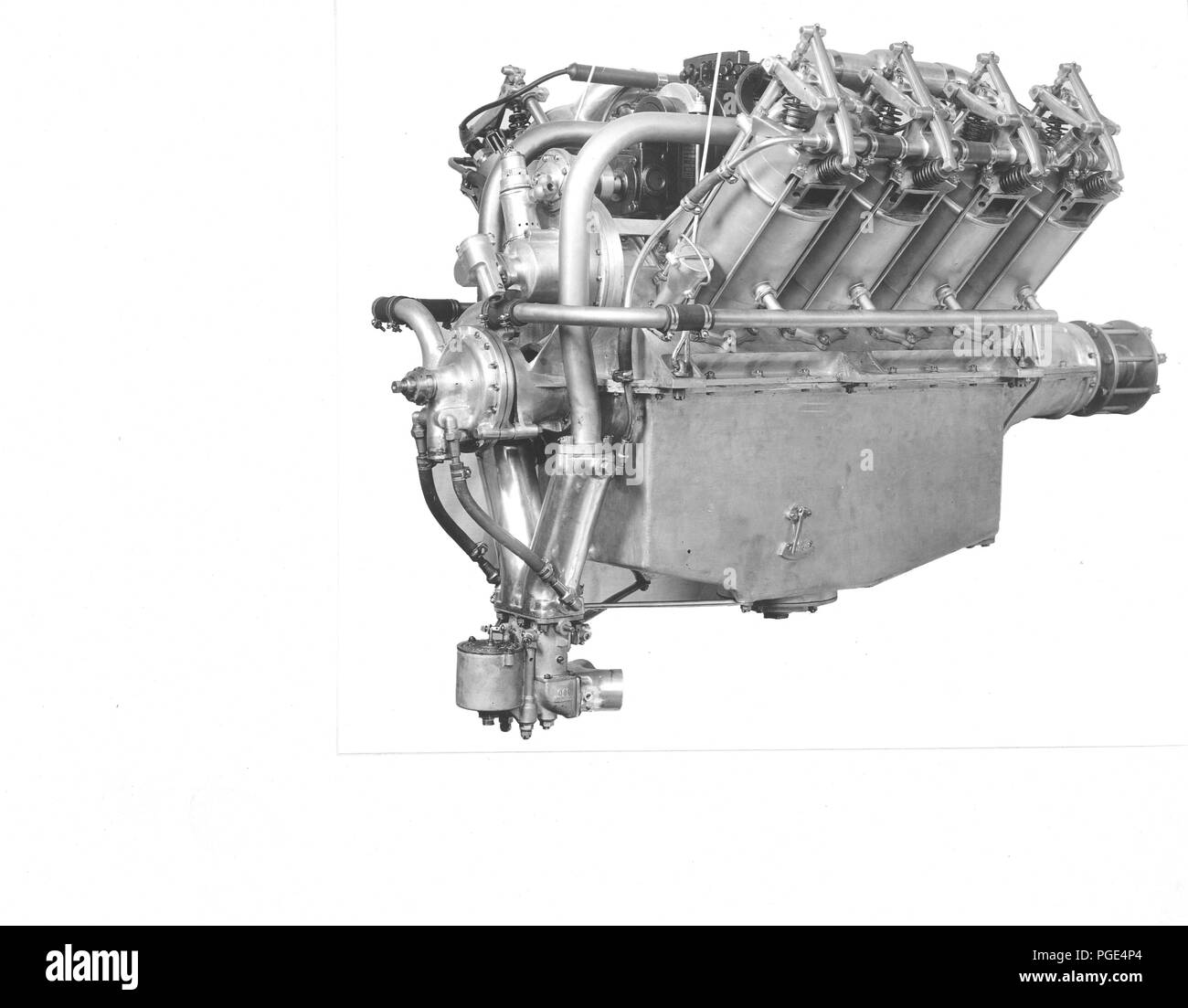 Moteurs fabriqués à l'usage du gouvernement dans les avions. Moteur modèle OX-5, à l'usine d'avion Curtiss Co. C.P.I Banque D'Images