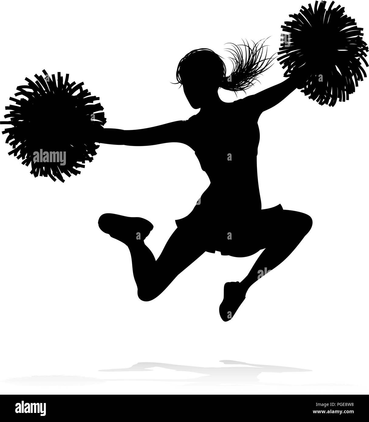 Cheerleader Silhouette Illustration de Vecteur