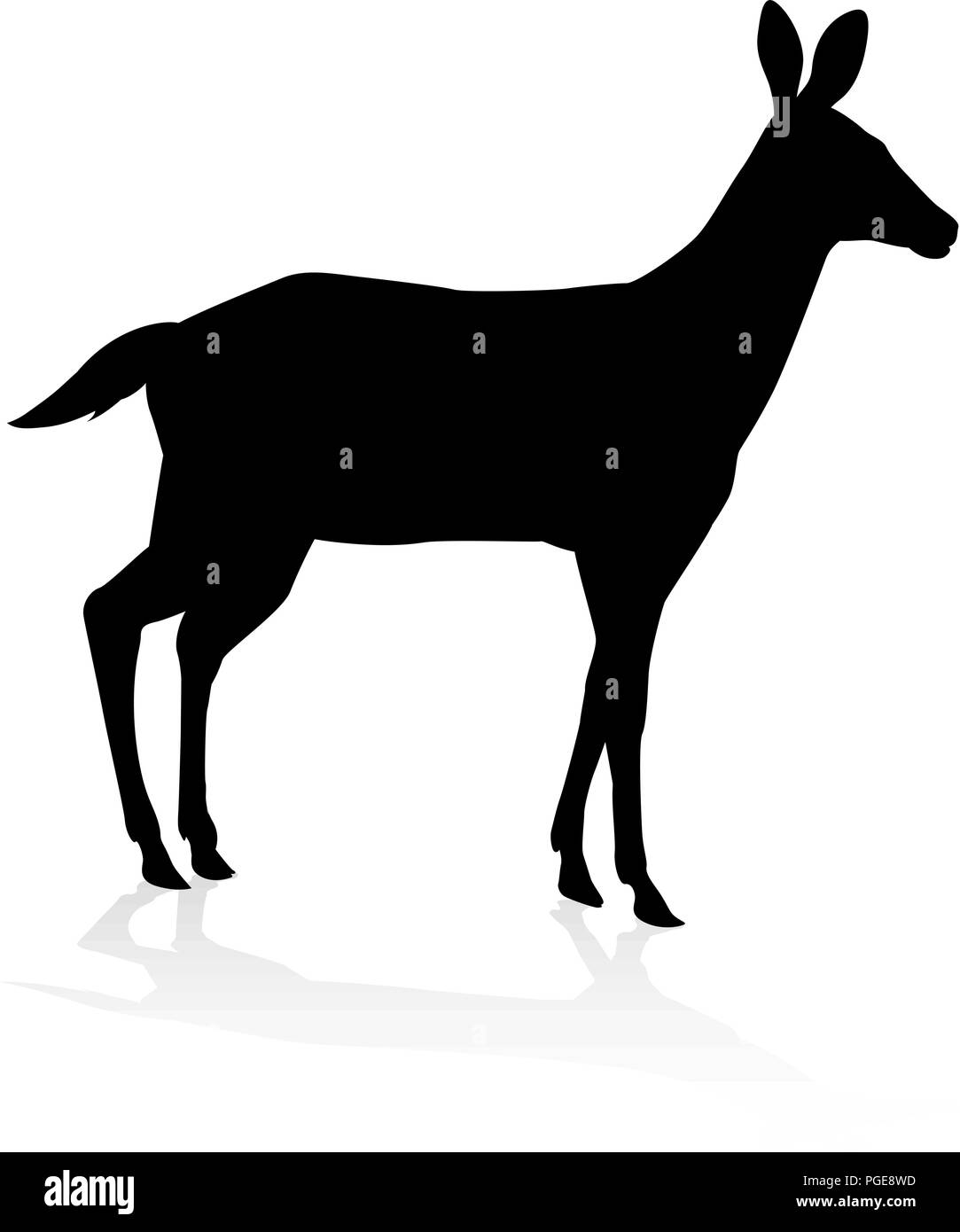 Silhouette Animal Deer Illustration de Vecteur