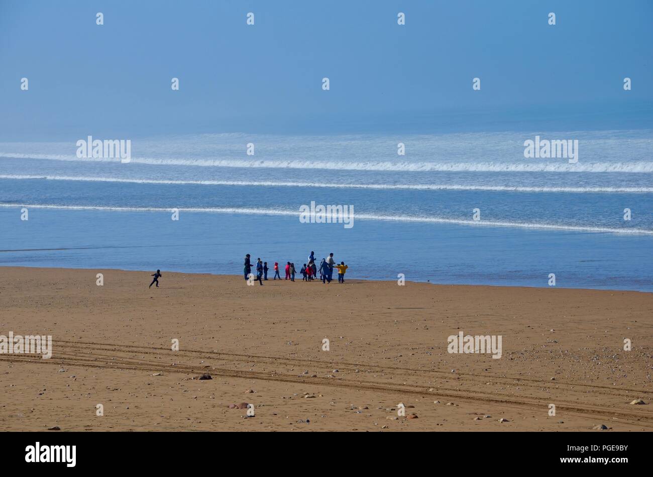 Plage Dagadir Au Maroc Côte Atlantique Les Enfants Les