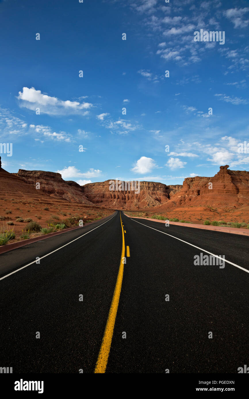 AZ00363-00...ARIZONA - l'Lee's Ferry Road coupant à travers les falaises Vermilion à Glen Canyon National Recreation Area. Banque D'Images