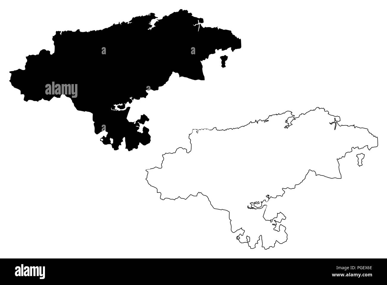 Cantabrie (Royaume d'Espagne, communauté autonome) map vector illustration, scribble sketch carte Cantabrie Illustration de Vecteur
