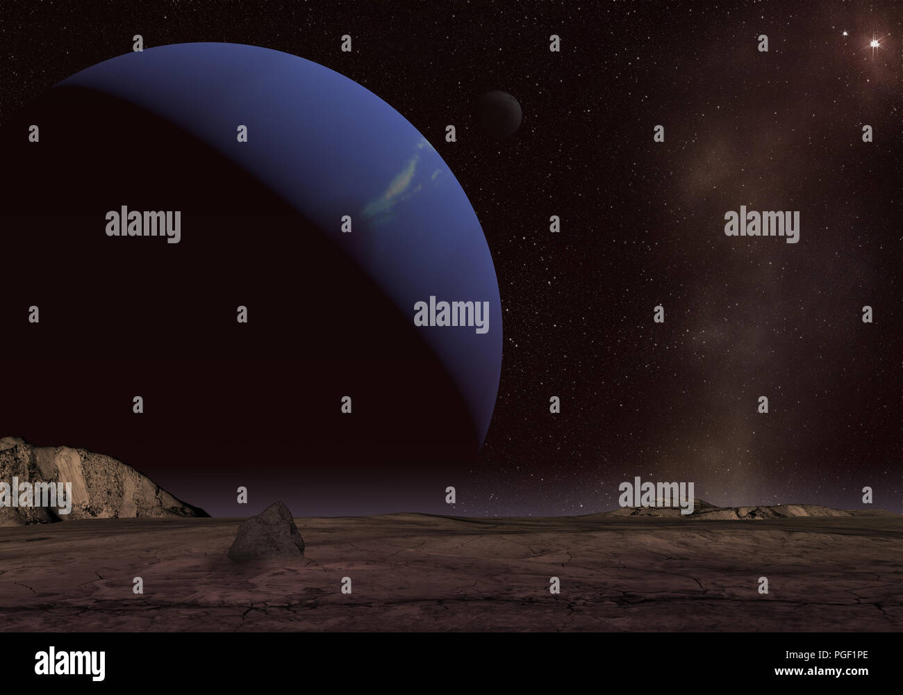 Planète Inconnue. L'exploration de l'espace. 3D Illustration. Banque D'Images