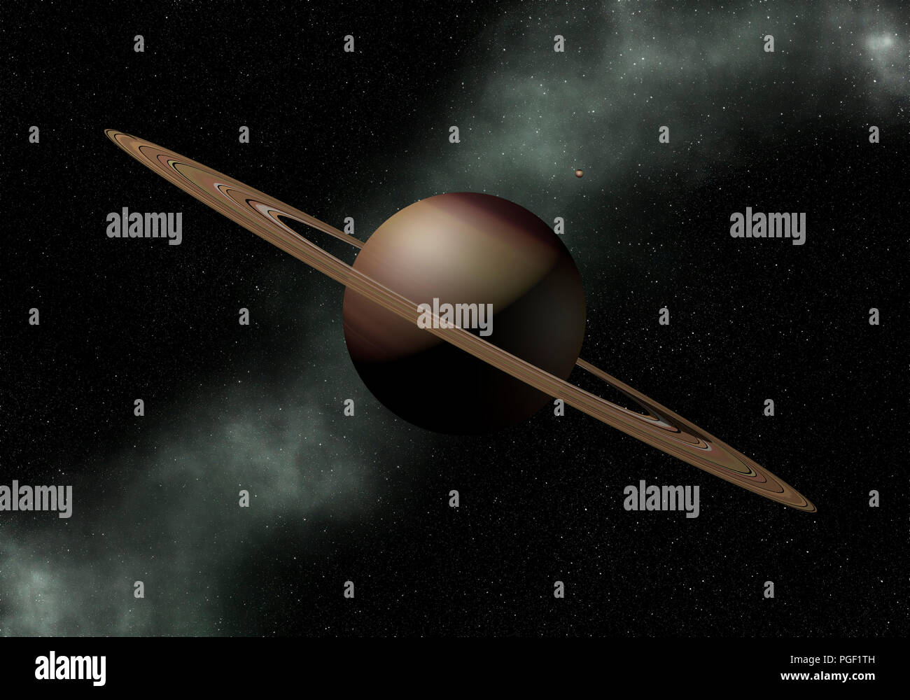 Planète Saturne. L'exploration de l'espace. 3D Illustration. Banque D'Images