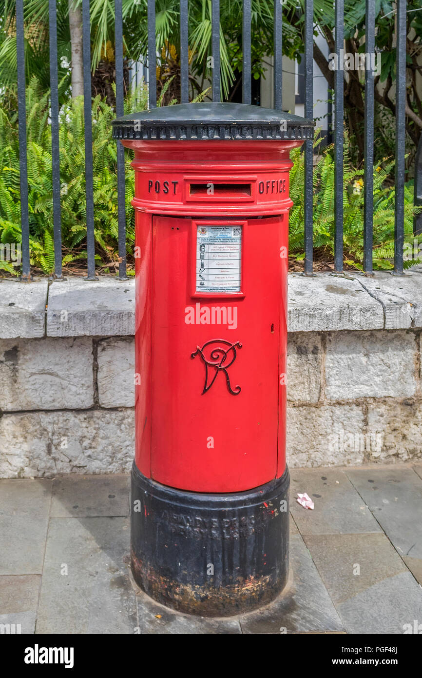 Victorian Post Box, Gibraltar Banque D'Images