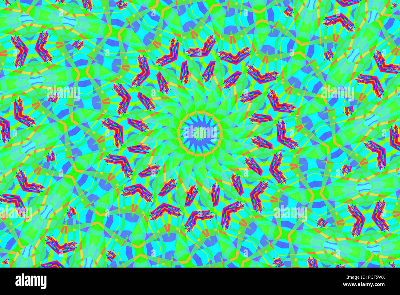 Motif symétrique illusoire kaléidoscopique psychédélique comme arrière-plan Banque D'Images