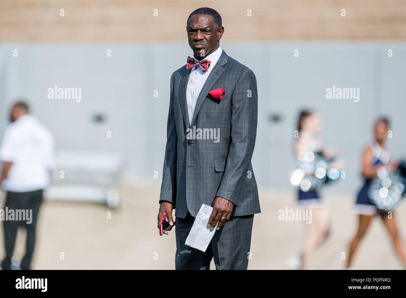 Houston, USA. 25 août 2018. Prairie View A & M Panthers l'entraîneur-chef Éric Dooley avant un match de football NCAA entre La Prairie View A & M Panthers et les hiboux du Riz Riz au Stadium de Houston, TX. Le riz a gagné le match 31 à 28.Trask Smith/CSM Crédit : Cal Sport Media/Alamy Live News Banque D'Images