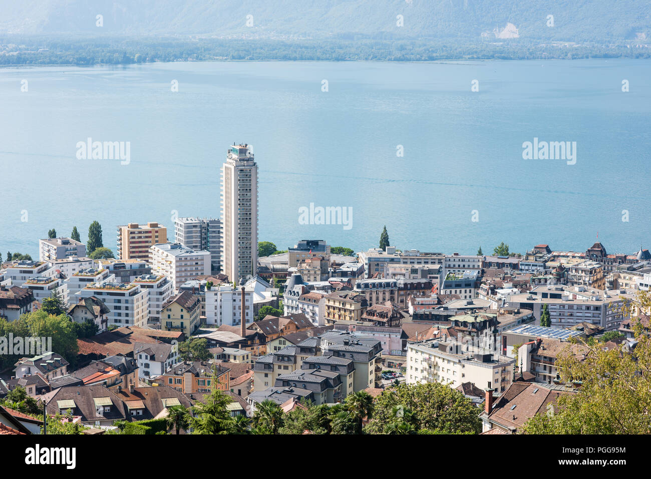 Montreux Suisse et le lac de Genève Banque D'Images