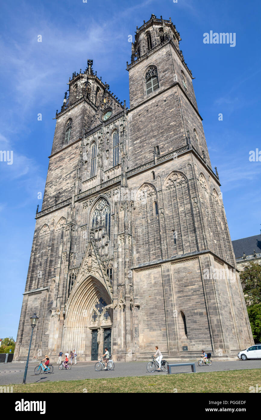 Magdeburger Dom (Cathédrale de Magdebourg en Saxe-Anhalt / Allemagne) Banque D'Images