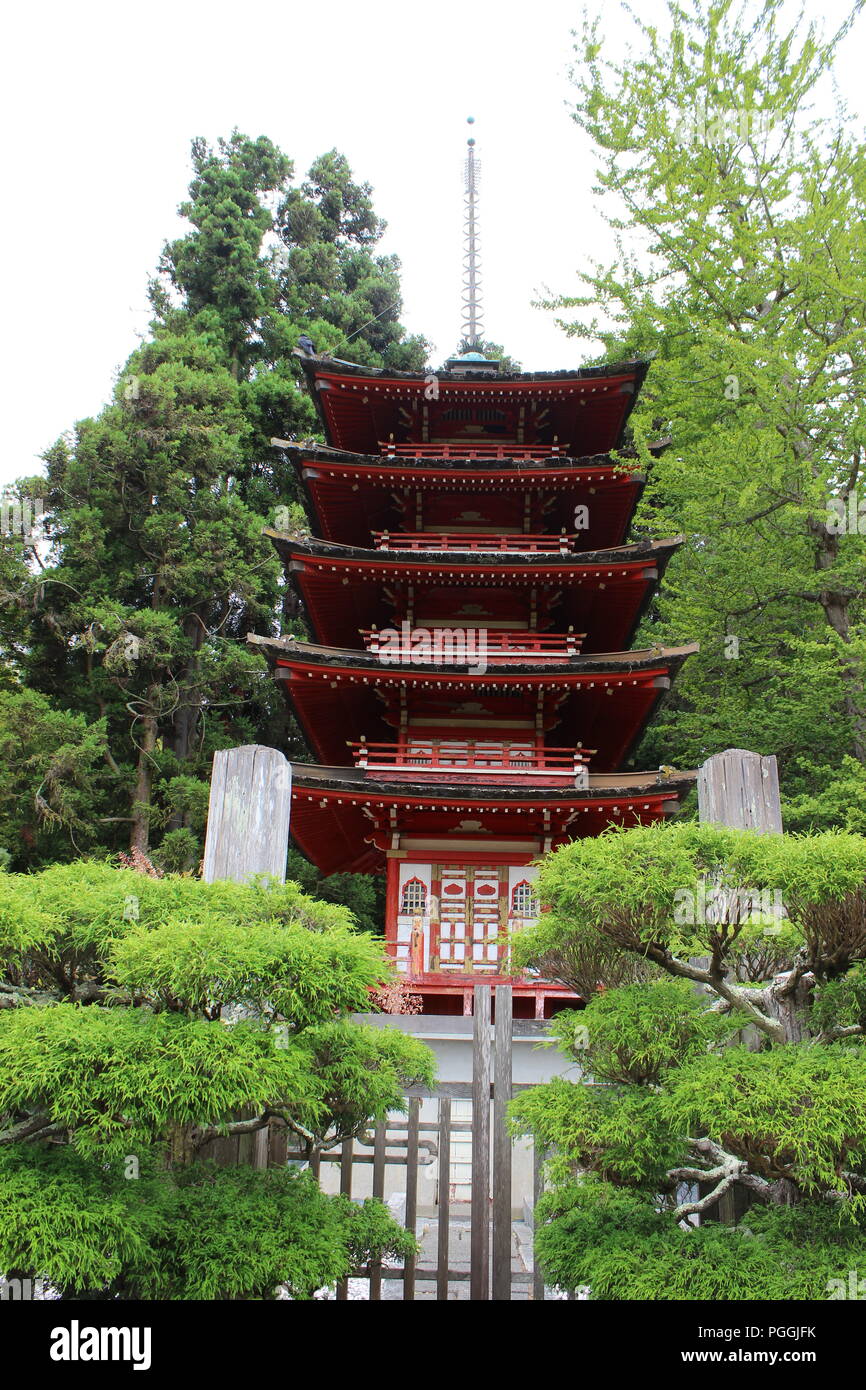 Le jardin de thé japonais dans le Golden Gate Park, San Francisco, CA, USA Banque D'Images