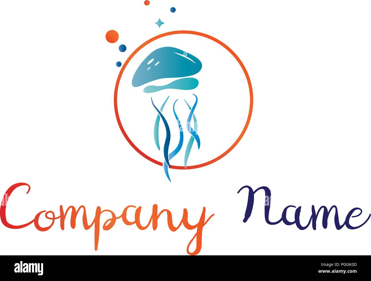 Jelly Fish vector image de logo Illustration de Vecteur