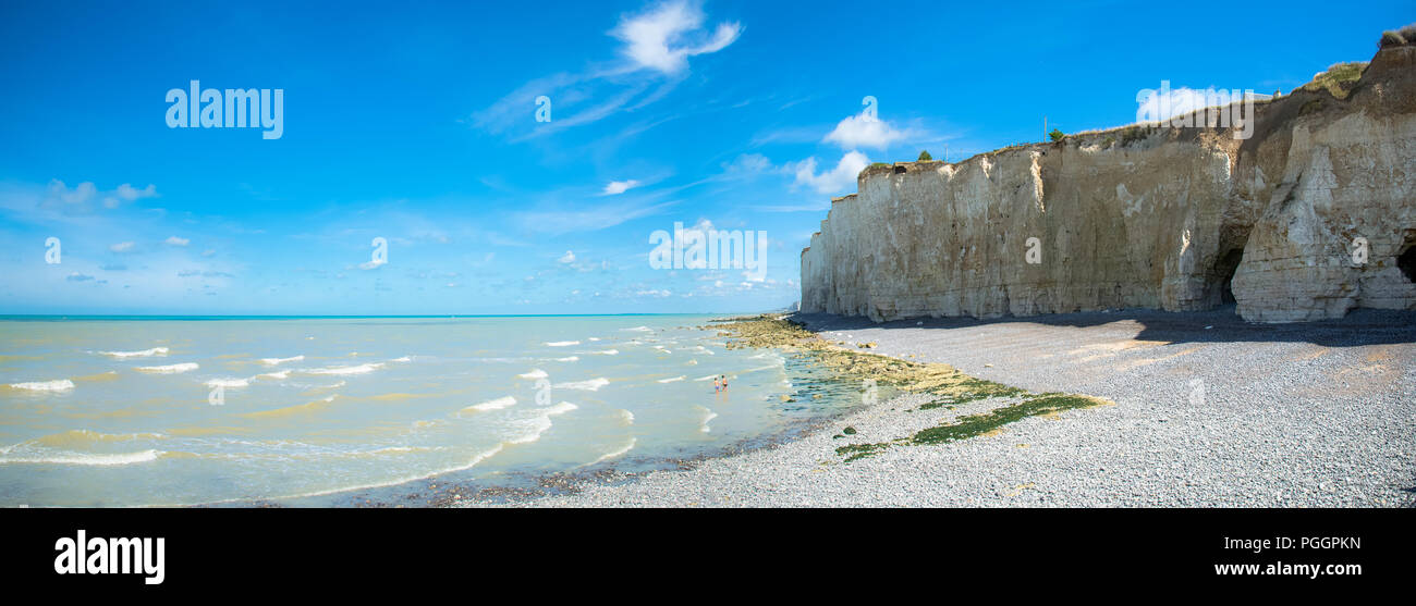Panorama de la falaise à Criel sur Mer en Normandie, France Banque D'Images