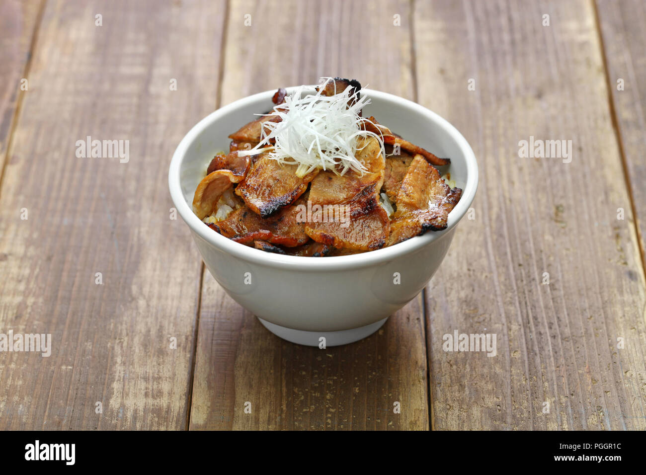 Porc teriyaki bol à riz, butadon, nourriture japonaise Banque D'Images