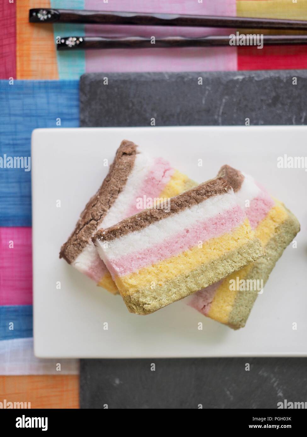 La nourriture coréenne rainbow gâteau de riz et jujube Banque D'Images