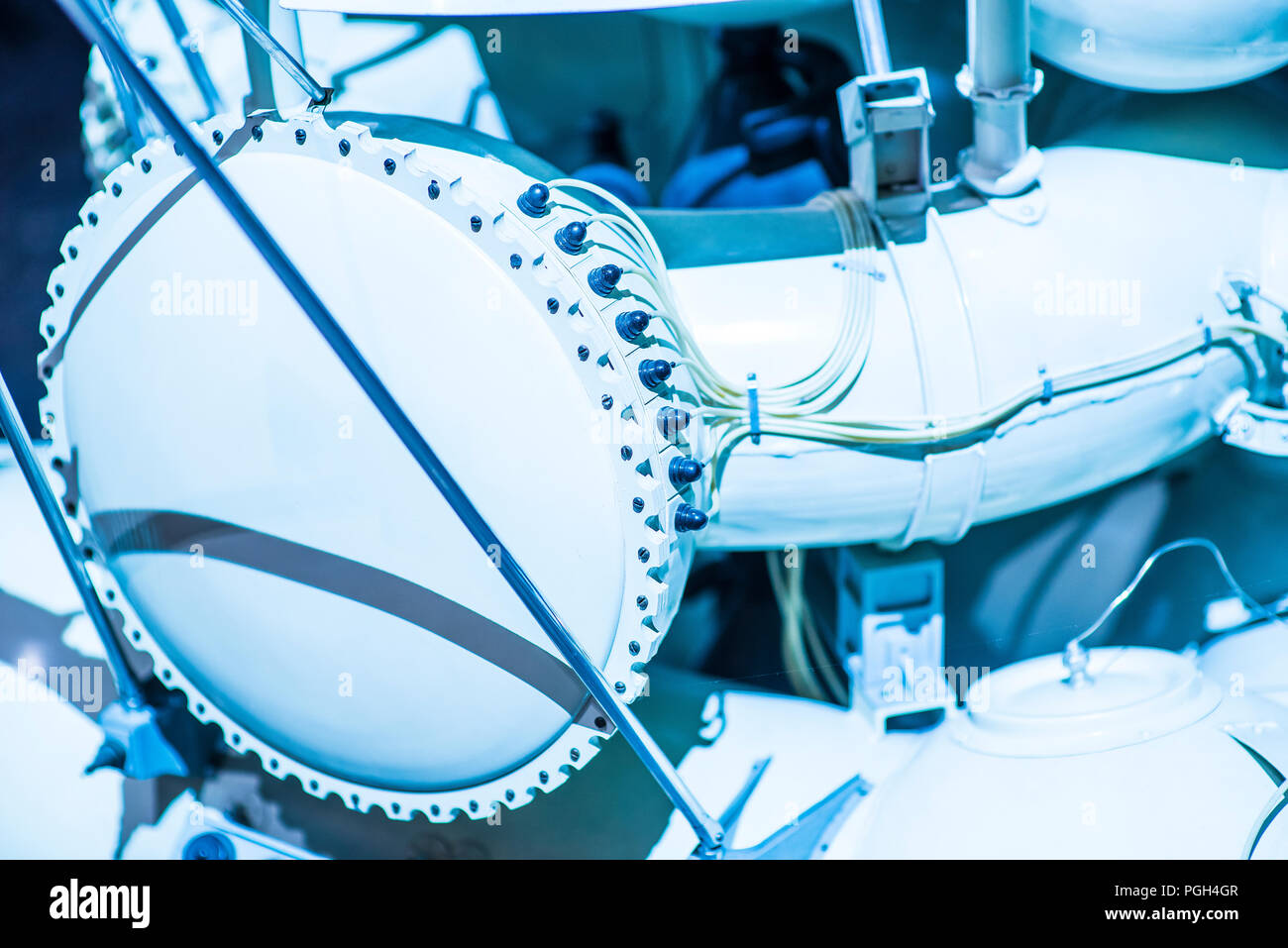 Les lecteurs d'astronaute Rover. Détail de Smart moon rover effectue des travaux de recherche sur la lune Banque D'Images