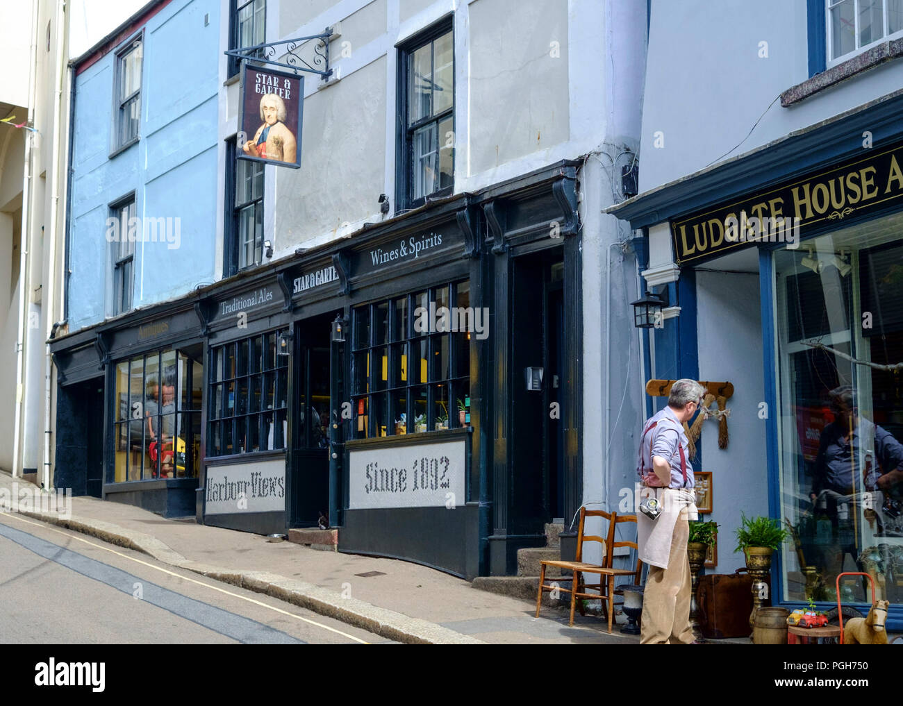 Falmouth une ville côtière et portuaire à Cornwall England UK L'étoile et la pub Banque D'Images