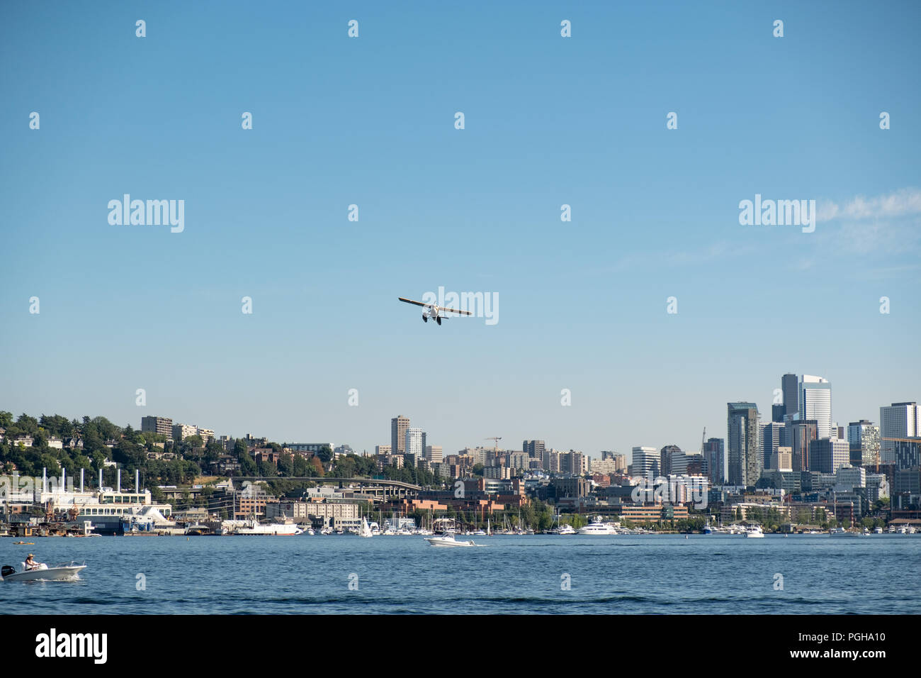 Vue sur Lake Union à Seattle, USA Banque D'Images