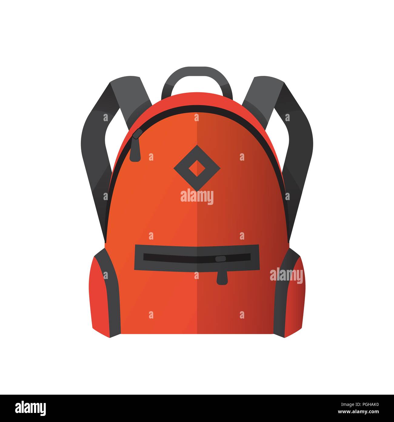 Icône de couleur orange sac d'école. L'icône de sac à dos Illustration de Vecteur