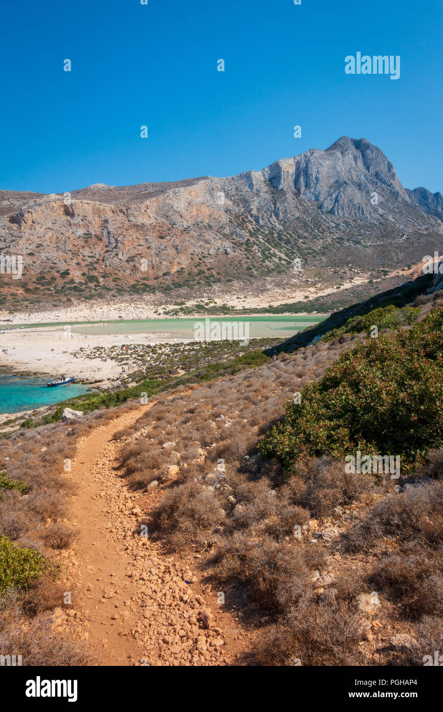La baie de Balos, péninsule de Gramvousa, Crète de l'ouest Banque D'Images