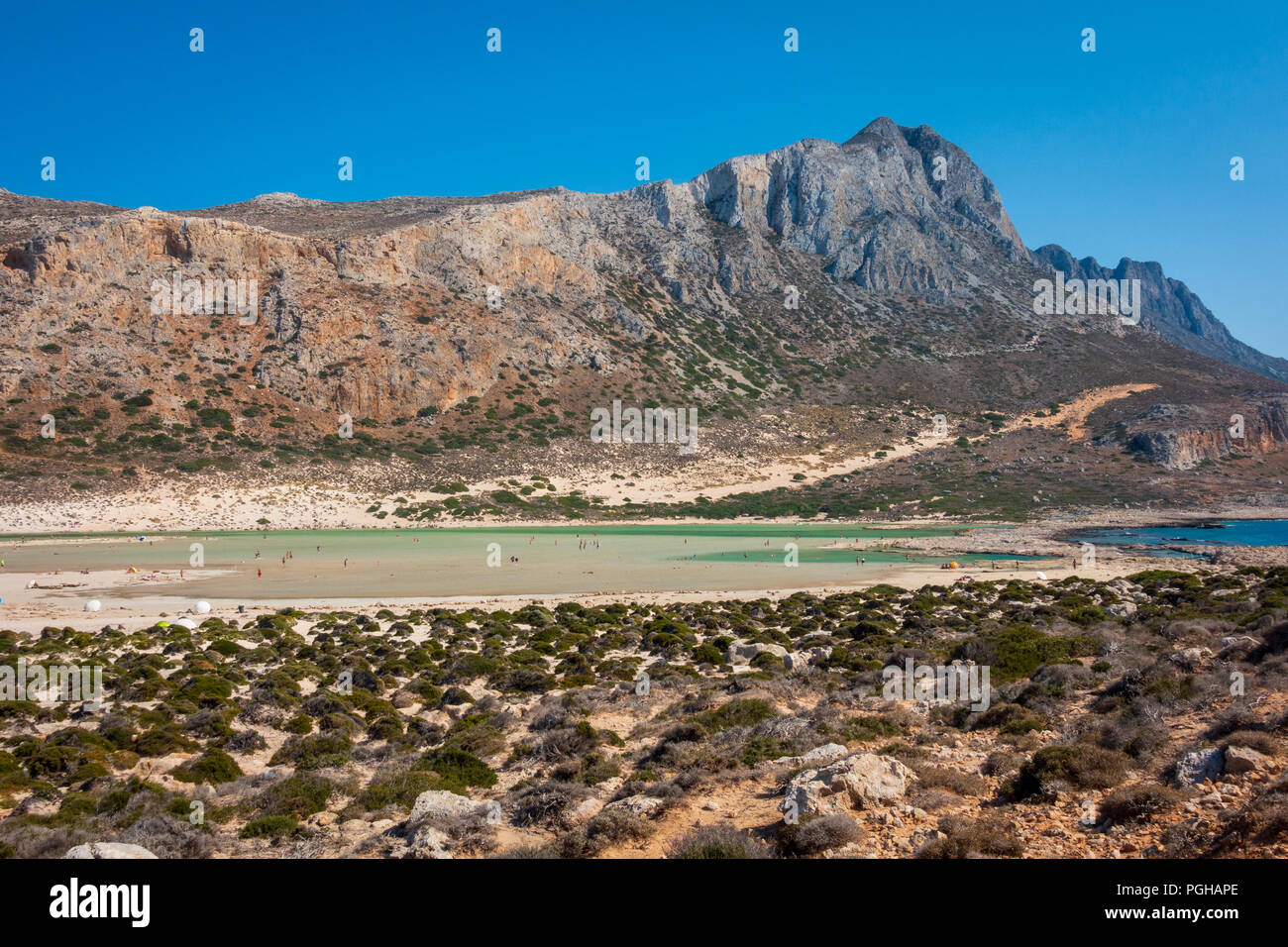 La baie de Balos, péninsule de Gramvousa, Crète de l'ouest Banque D'Images