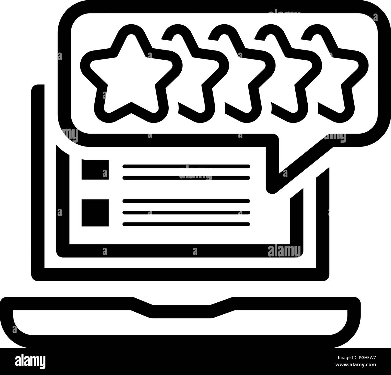 Revue de client sur l'icône de la ligne de cotation. Illustration de Vecteur