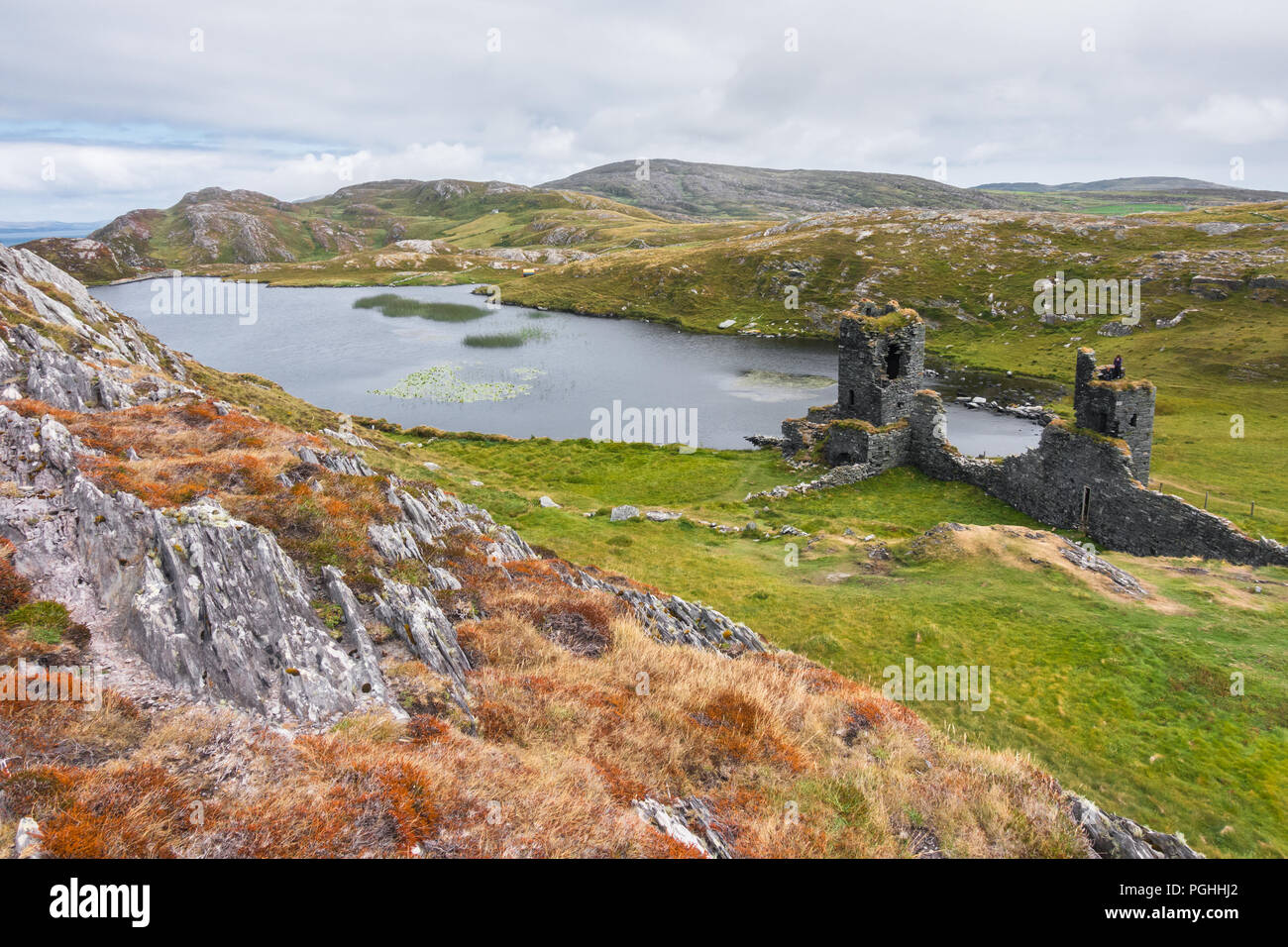 Château - Château Dunlough Trois Tête à West Cork - Irlande Banque D'Images