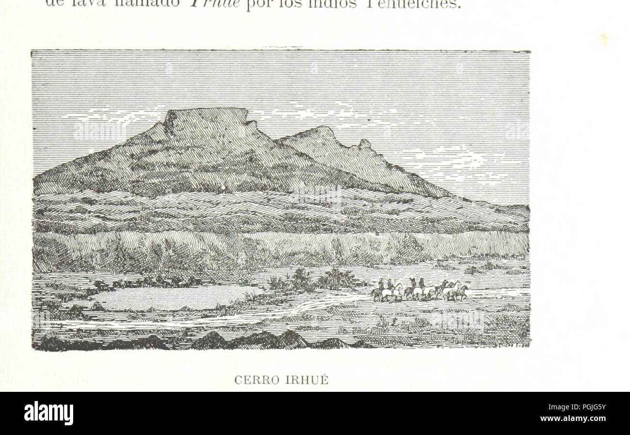 Libre à partir de la page 47 de "Viaje al pais de los Tehuelches, pt. I. Exploraciones en la Patagonia austral. [Avec carte.]' . Banque D'Images