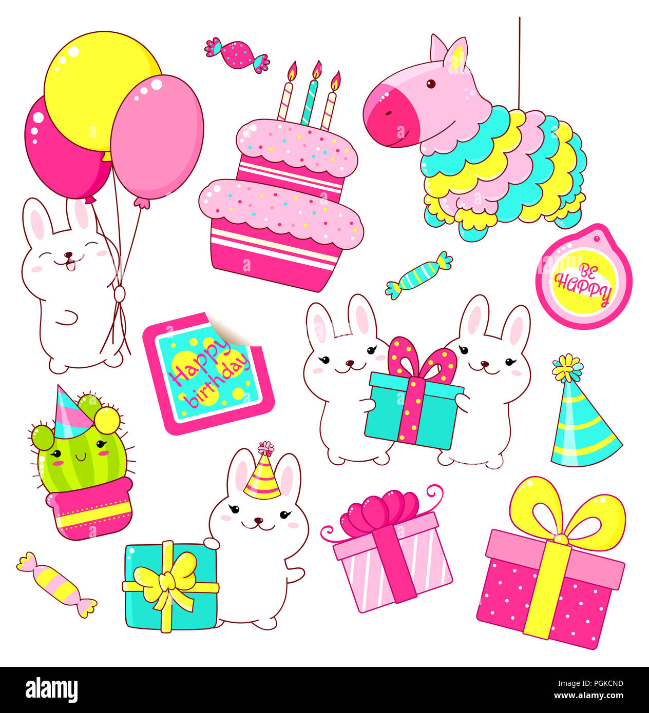 Kawaii Birthday Cake Banque D Image Et Photos Alamy