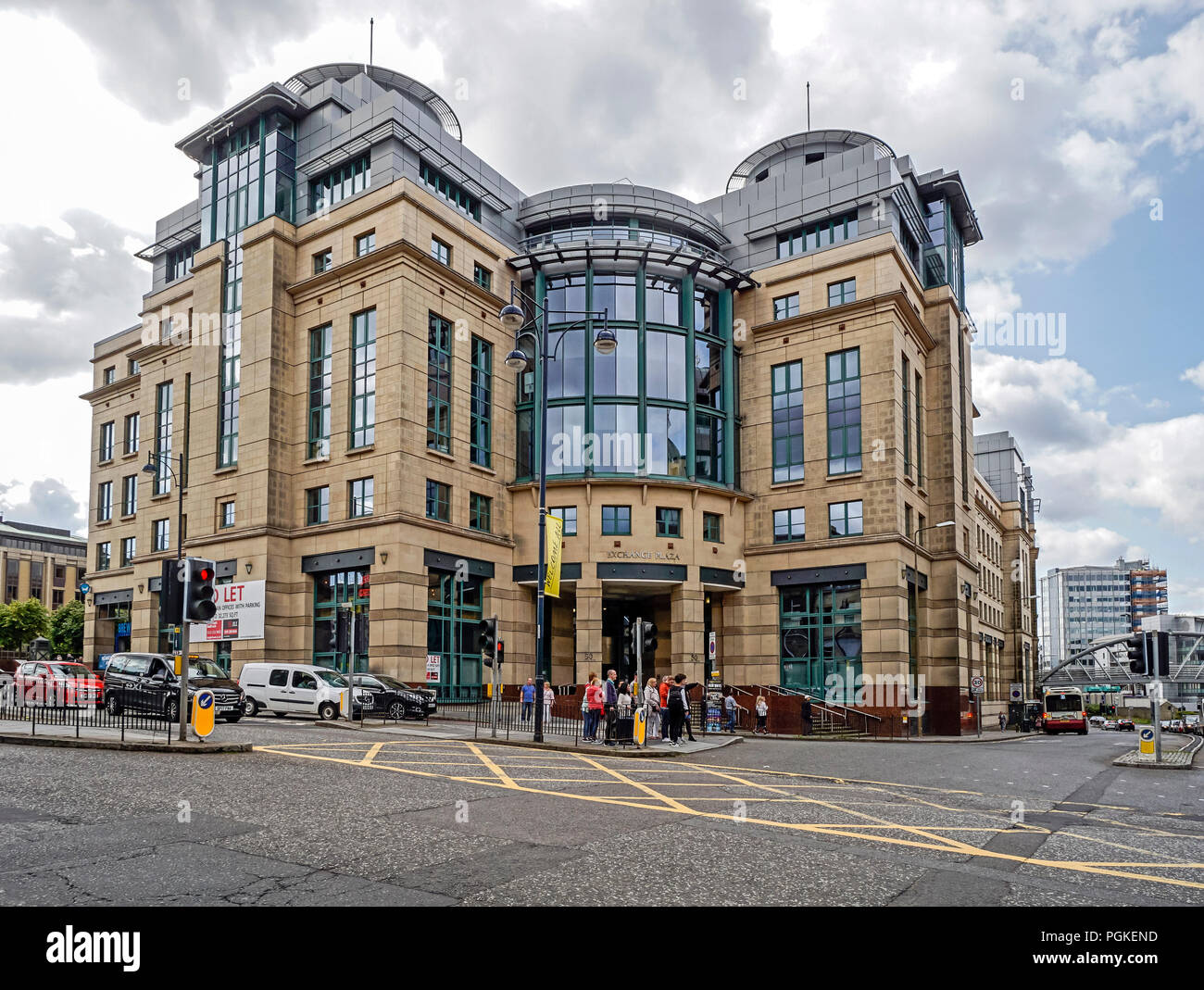 Exchange Plaza Building à l'angle de Lothian Road et de l'Ouest Route d'Édimbourg en Écosse, Royaume-Uni Banque D'Images